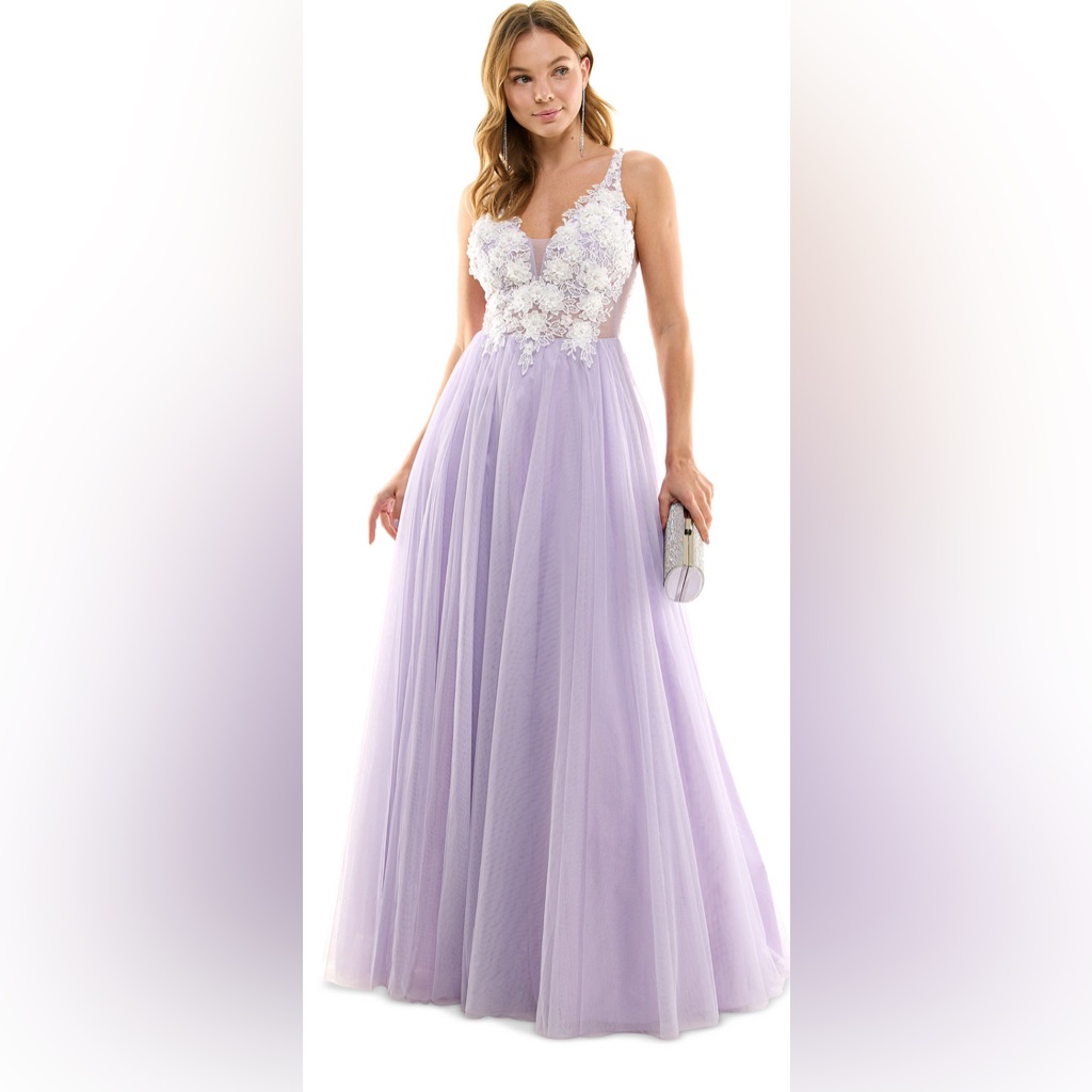 Nwt Say Yes To The Prom Chic Lavender Lace Prom Dress Sz 5/6